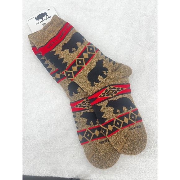 Yellowstone Other - Youth Medium Yellowstone Brown Black Bear Socks Thick Warm Cozy